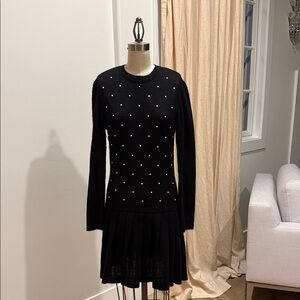 Chanel Elegant Black Dress with Pearl Accents